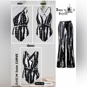 1 piece convertible swimsuit with coverup bottoms